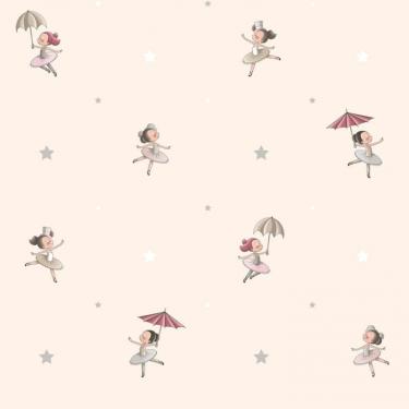 Imagem de Papel de Parede Treboli Creme Bailarinas 5823 - Rolo: 10m x 0,53m