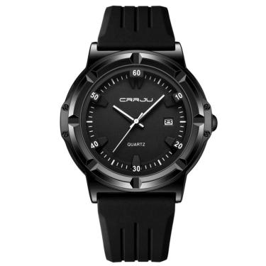 Imagem de Relógio Masculino Casual De Quartzo Analógico Pulseira De Silicone à Prova D'água Prata