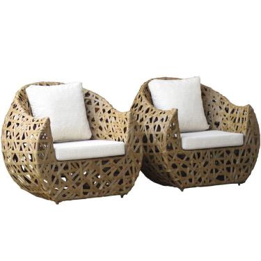 Imagem de Conjunto De Poltronas Dubai Jardim, Sala E área Trama Avelã