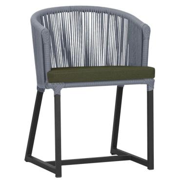 Imagem de Cadeira De Jantar Noronha Alumínio Preta E13 Trama  Prata