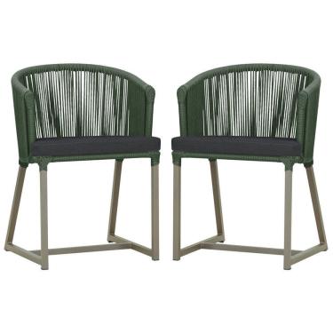Imagem de 2 Cadeiras De Jantar Noronha Fendi Corda Nautica E11 Trama Verde