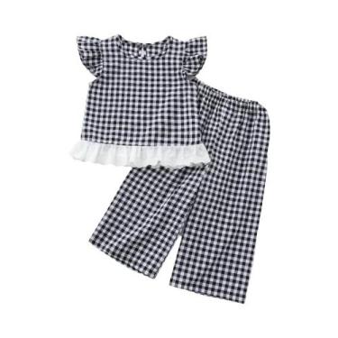 Imagem de Conjunto De 2 Peças Para Meninas Com Estampa Floral E Renda, Colete Se