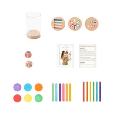 Imagem de Copos De Classificação De Madeira Montessori, Brinquedos Educacionais 
