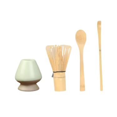 Imagem de Kit com 4 peças de bambu de Matcha - ILC (chaixa + chashaku)