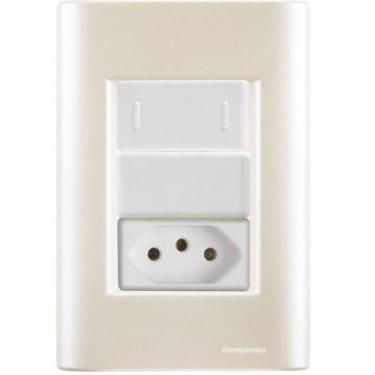 Imagem de Interruptor E Tomada 20a Giz Pérola Tramontina Completo Pronto Tramont