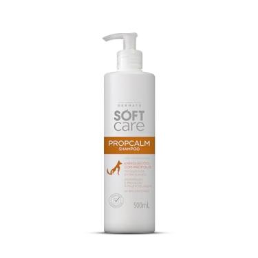 Imagem de Propcalm Shampoo 500mL - Soft Care Linha Dermato By Pet Society - Higieniza a pele cpm suavidade e protege contra agentes externos de cães e gatos - Com Própolis, Mentos e Pantenol