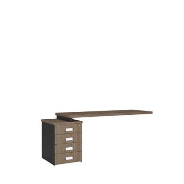 Imagem de Mesa Auxiliar para Escritório com Gaveteiro Pedestal e 1 Gavetapara Pa