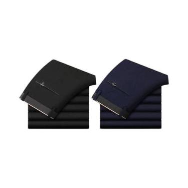 Imagem de Calças Sociais Masculinas Slim Fit Pretas Para Escritório, Calças Casu