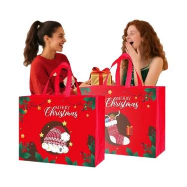 Imagem de Sacolas Reutilizáveis Dobráveis De TNT 1 2 4 Peças Portáteis Para Emba