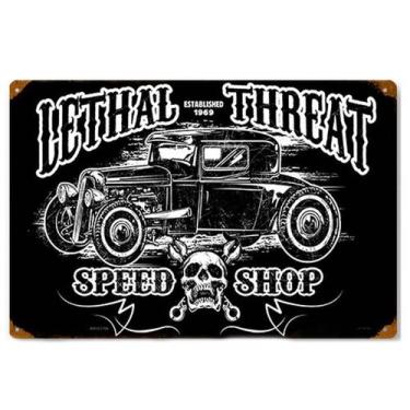 Imagem de Placa de estanho de metal Lethal Threat Speed Shop Vintage 20x30cm - t