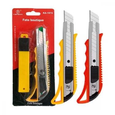 Imagem de Estilete Profissional Doméstico Retratil com Caixa Refil Lamina Extra 