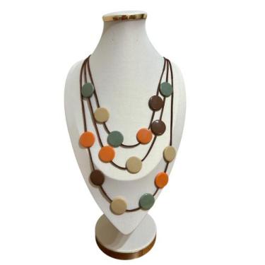 Imagem de Colar feminino resina pedras tendencia maxi luxo atemporal - MLBpel, V