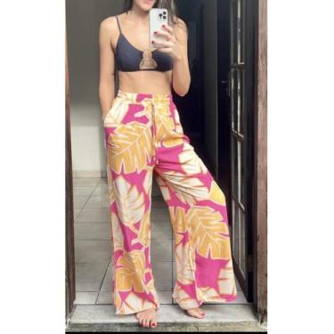 Imagem de Calça Pantalona De Viscolinho - Elegancia E Conforto - Bononi Beach, F