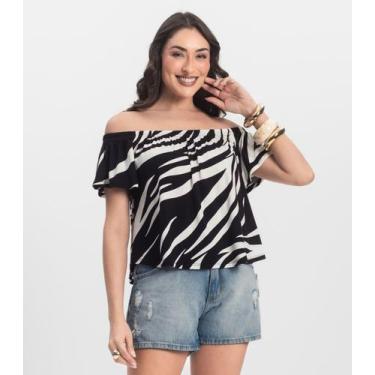 Imagem de Blusa Feminina Ciganinha Infinita Cor Preto, G, Preto