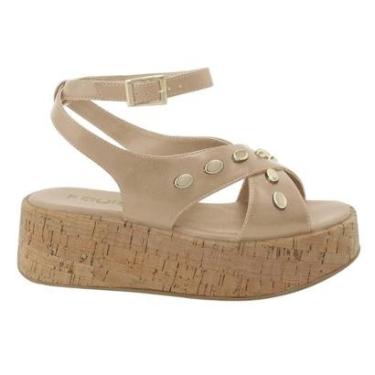 Imagem de SANDALIA QUIZ FEMININA SALTO MEDIO PLATFORMA CASUAL 69-1458-03 BEGE-Feminino