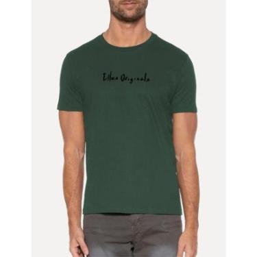 Imagem de Camiseta Ellus Masculina Cotton Fine Originals Blue Logo Verde Escuro-Masculino