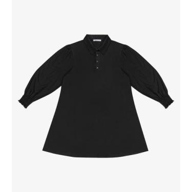 Imagem de Vestido Manga Longa Evase Plus Size Secret Glam Preto, Plus G1, Preto