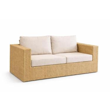 Imagem de Sofá de jardim sacada varanda área externa sofá de fibra junco sintéti