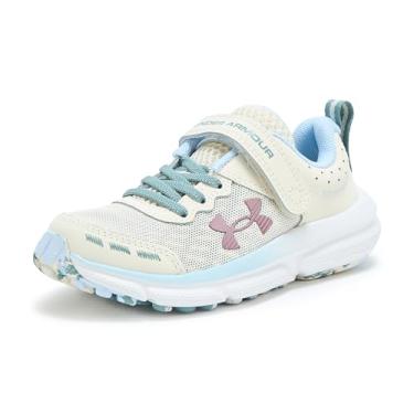 Imagem de Under Armour Tênis feminino pré-escolar Assert 10 fecho alternativo, (279) Pedra/Nimbus Azul/Rosa Turmalina Metálico, 15