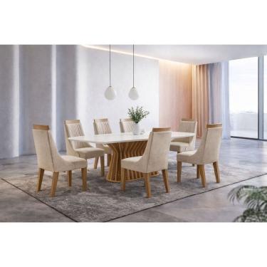 Imagem de Conjunto de jantar 6 lugares 1,80 em MDF  Deluxe - Domus
