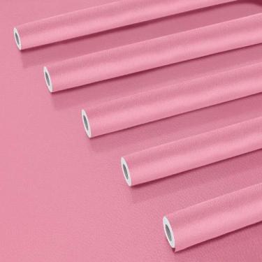 Imagem de Kit 5 Revestimento Adesivo material sintético Rosa 50x685cm - Open Sta
