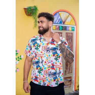 Imagem de Camisa Social Divertida Unissex Olha Pro Céu Festa Junina - cs modas, 