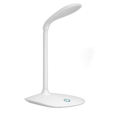 Imagem de Luminária De Mesa Led Articulada Touch Flexível Recarregável Branca Pa
