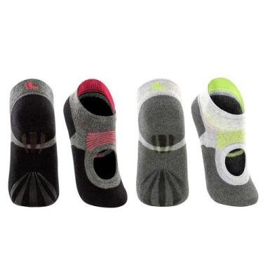 Imagem de Kit 2 Pares Meia Sapatilha Feminina Antiderrapante Lupo Sport Pilates 