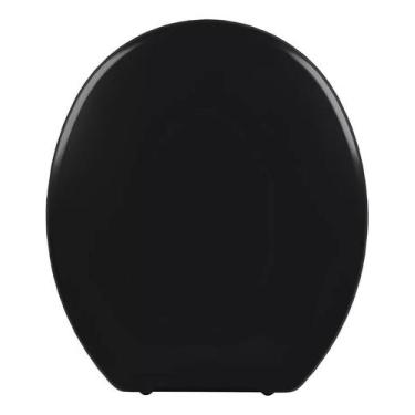 Imagem de Tampa Para Vaso Sanitário Astra Almofadada Oval Bréscia Eternit, Preto