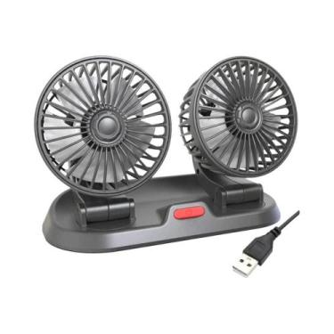 Imagem de Ventilador De Carro USB De Dupla Cabeça 5V 12V 24V Com 2 Velocidades A