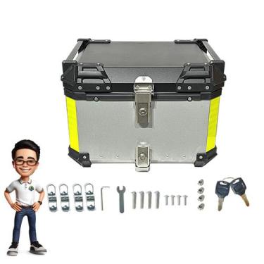 Imagem de Bau Alumínio Traseiro 45 Litros Top Case Com forro - RT Premium, PRATA