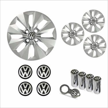 Imagem de Jogo Calota Aro 14 Gol Voyage G5 G6 2013 Volkswagen + Emblema Resinado