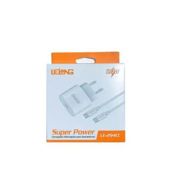 Imagem de Carregador Ultra Rápido 20W Tipo-C para IOS Lelong LE-294CP - Lelong.