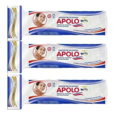 Imagem de Algodão Apolo 70g Disco Ziplock Kit Com 3 Unidades