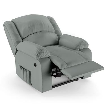 Imagem de Poltrona Do Papai Reclinável Pietra Power Elétrica Usb Fh9 Pu Cinza - Mpozenato