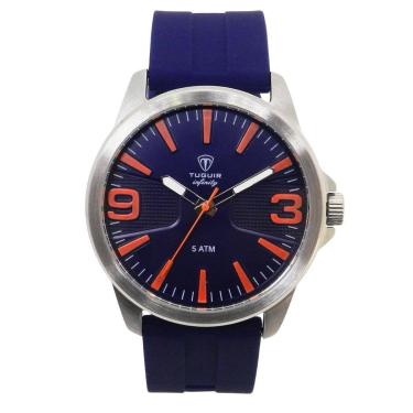 Imagem de Relógio Masculino Aço Tuguir Analógico 9169L Prata e Azul-Masculino