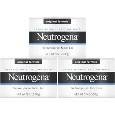 Imagem de Barra de limpeza facial Neutrogena Transparent Original, pacote com 3 