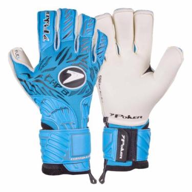 Imagem de Luva de Goleiro Campo Profissional Poker Champion 8 Extended, Azul, 10