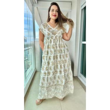 Imagem de Vestido Longo Indiano Linha Luxo Premium Boho Chic c/ Forro-cod.150 - 