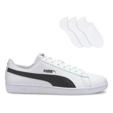 Imagem de Tênis Puma UP Unissex + 3 Pares de Meias, Branco, Preto, 42