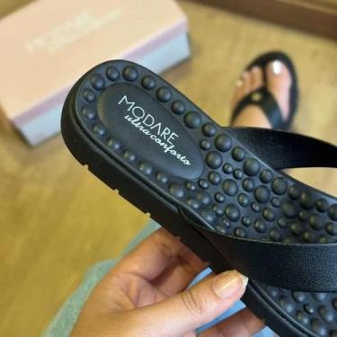 Imagem de Sandália Rasteirinha Feminina Modare 7162.331, Preto, 37