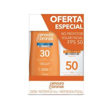 Imagem de Protetor Facial Cenoura e Bronze Fps50  +  Protetor Solar Fps30 110ml