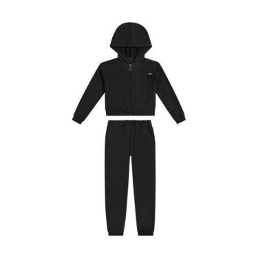 Imagem de Conjunto de Calça Moletom Menina Colorritá, 10, Preto