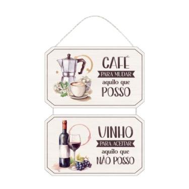 Imagem de Placa Decorativa com Corda para Cantinho do Café Vinho Cozinha - PC025