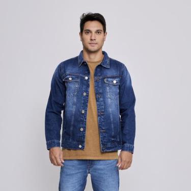 Imagem de Jaqueta Jeans Masculina Lav DOCT, M, Indigo médio