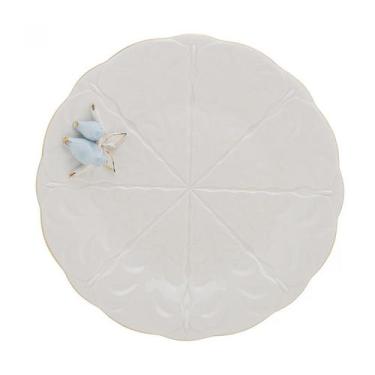 Imagem de Prato Para Bolo Em Porcelana Birds Branco - 30cm - Wolff