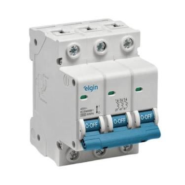 Imagem de Disjuntor Tripolar 3 Polos 32A Bivolt Branco com Proteção Contra Sobrecarga e Curto-Circuito Elgin