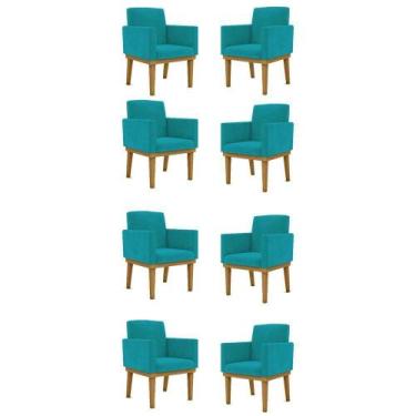 Imagem de Kit 8 Poltronas Reforçadas Esteticista azul Turquesa - BALAQUI DECOR