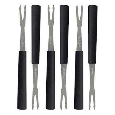 Imagem de Conjunto garfos para petisco 6 peças preto - RICAELLE - Kit com 2 unid