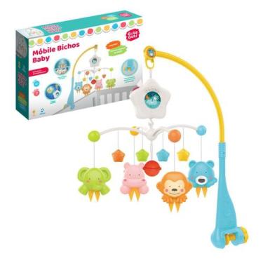 Imagem de Móbile Enfeite de Berço Para Bebês Bichos Baby Luz e Música - DM Toys,